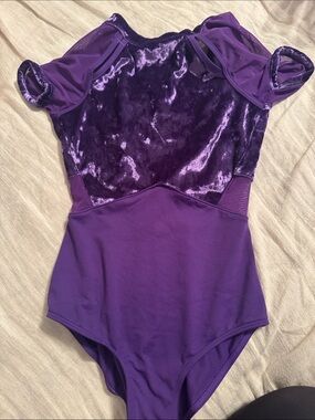 Bloch Purple Velvet & Knit Girls One Piece Size 12